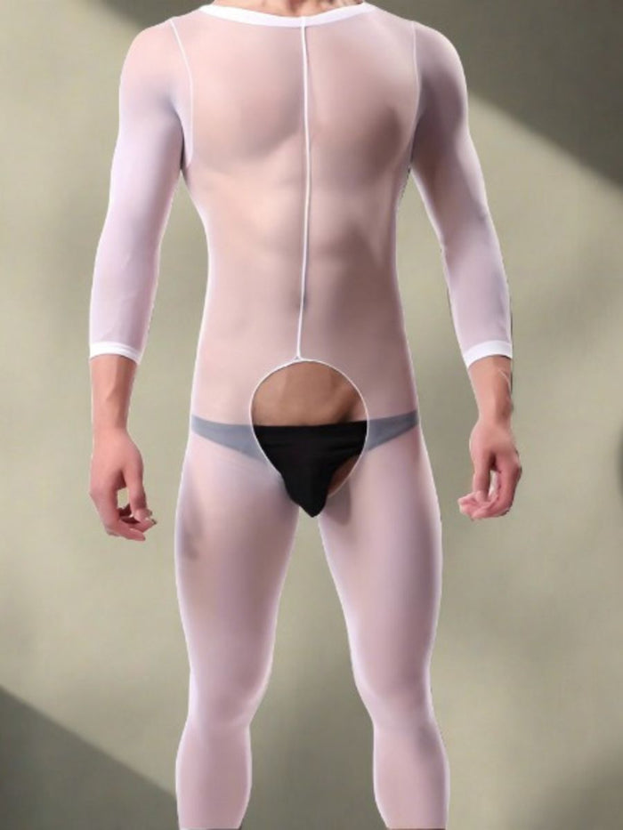 Ανδρικό Ολόσωμο Λευκό Bodystocking