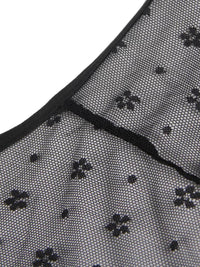 Μαύρο Σέξι Δερμάτινο Φόρεμα Halter Plus Size με Δαντέλα και Ζαρτιέρες