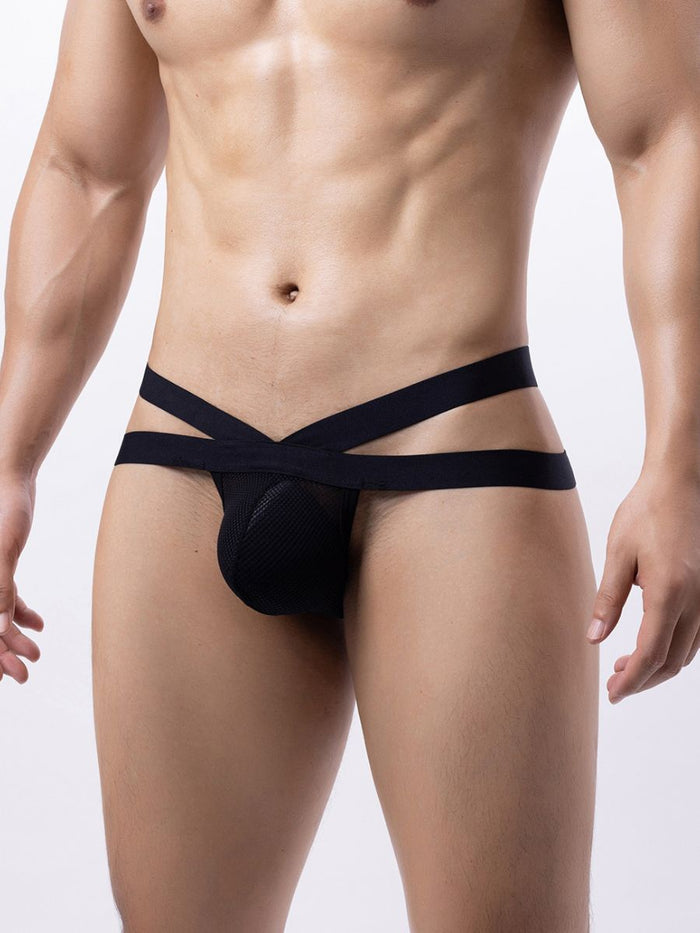 Μαύρο Σέξι Διάφανο Ανδρικό String