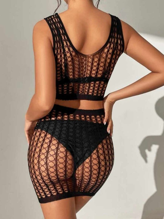 Γυναικείο Σετ 2 Τεμαχίων με Crop Top & Μίνι Φούστα