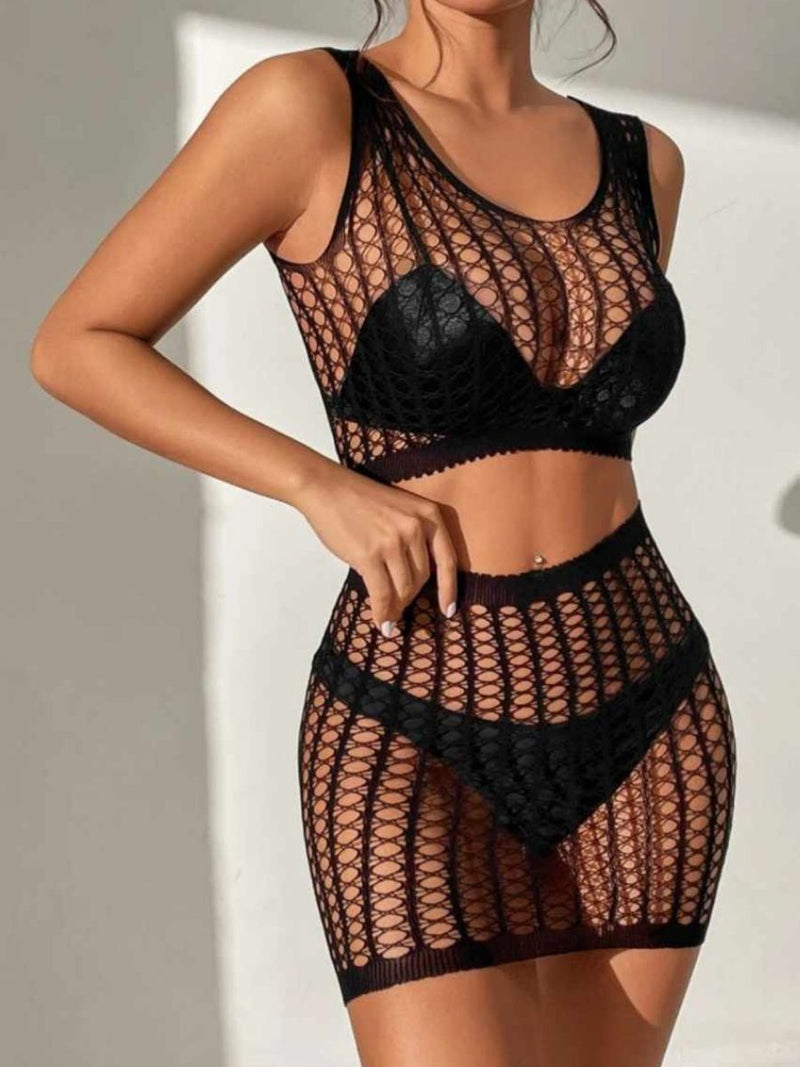 Γυναικείο Σετ 2 Τεμαχίων με Crop Top & Μίνι Φούστα