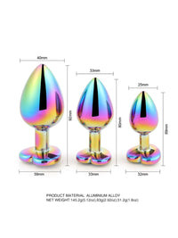 Cute Rainbow Butt Plug με Κόσμημα Καρδιάς S-M-L – Juicy String