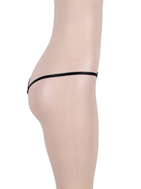 Εξωτικό Μικροσκοπικό Λαμπερό Μαύρο G-String