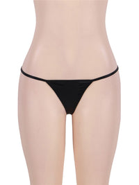 Εξωτικό Μικροσκοπικό Λαμπερό Μαύρο G-String