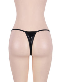 Εξωτικό Μικροσκοπικό Λαμπερό Μαύρο G-String