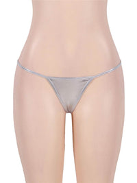 Εξωτικό Μικροσκοπικό Λαμπερό Ασημί G-String
