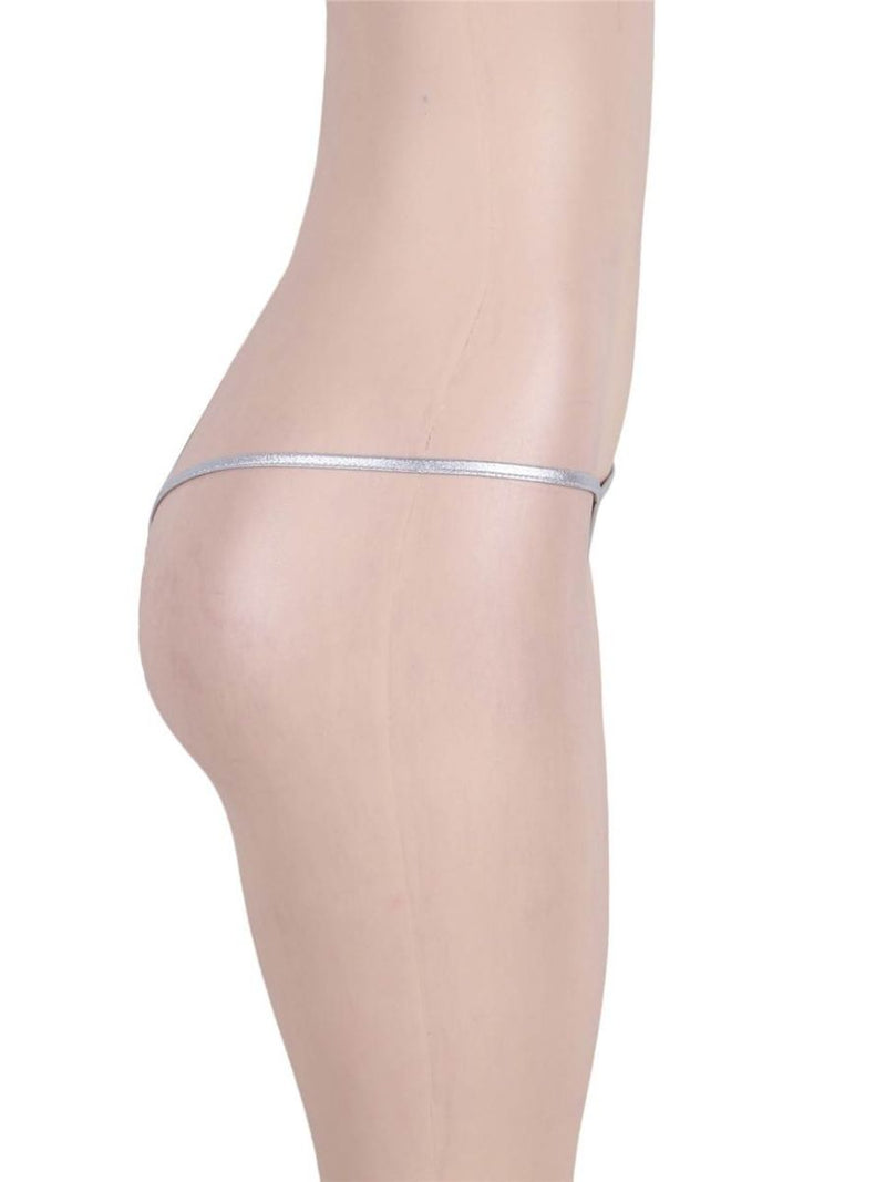 Εξωτικό Μικροσκοπικό Λαμπερό Ασημί G-String