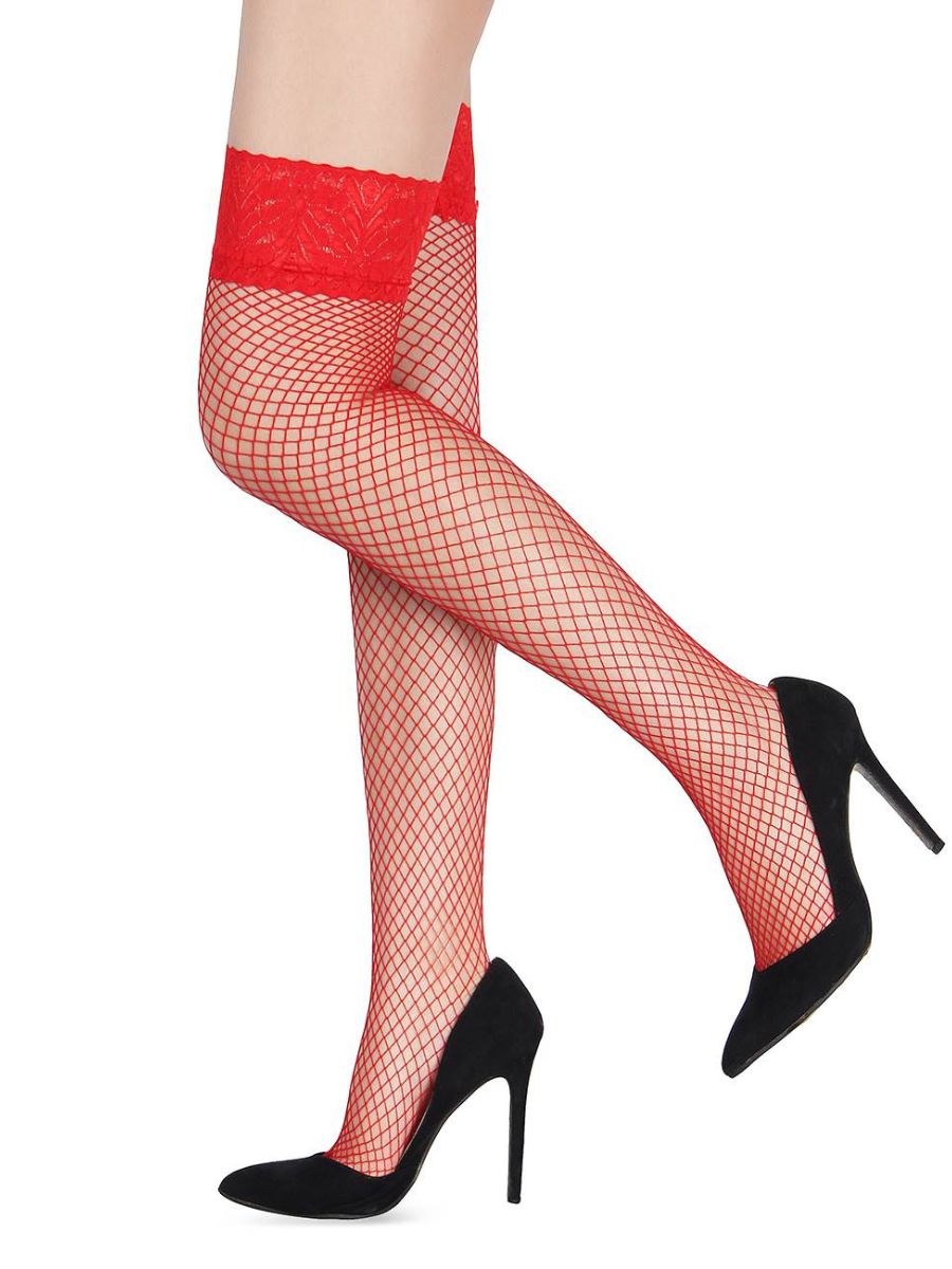 Σέξι Κόκκινες Ψηλές Διχτυωτές Κάλτσες – Juicy String