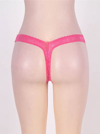 Φούξια Δαντελωτό Εσώρουχο 2XL–3XL - Juicy String