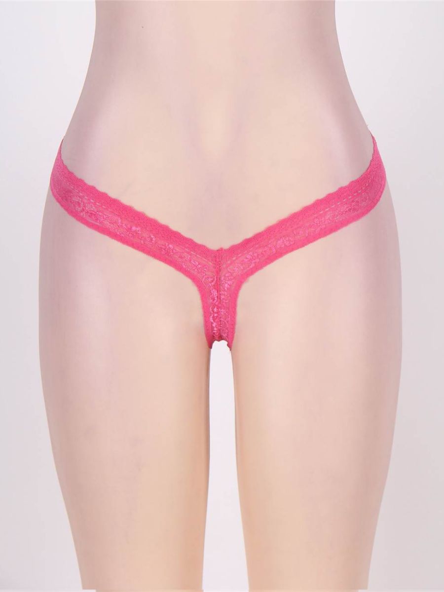 Φούξια Δαντελωτό Εσώρουχο 2XL–3XL - Juicy String