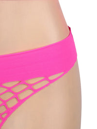 Ροζ Μακρυμάνικο Σετ με Δίχτυ Crop Top και Σορτς