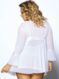 Λευκό Σετ Babydoll Plus Size