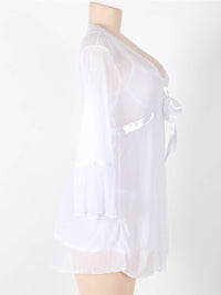 Λευκό Σετ Babydoll Plus Size