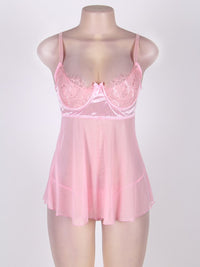 Ροζ Babydoll Αέρινο Plus Size