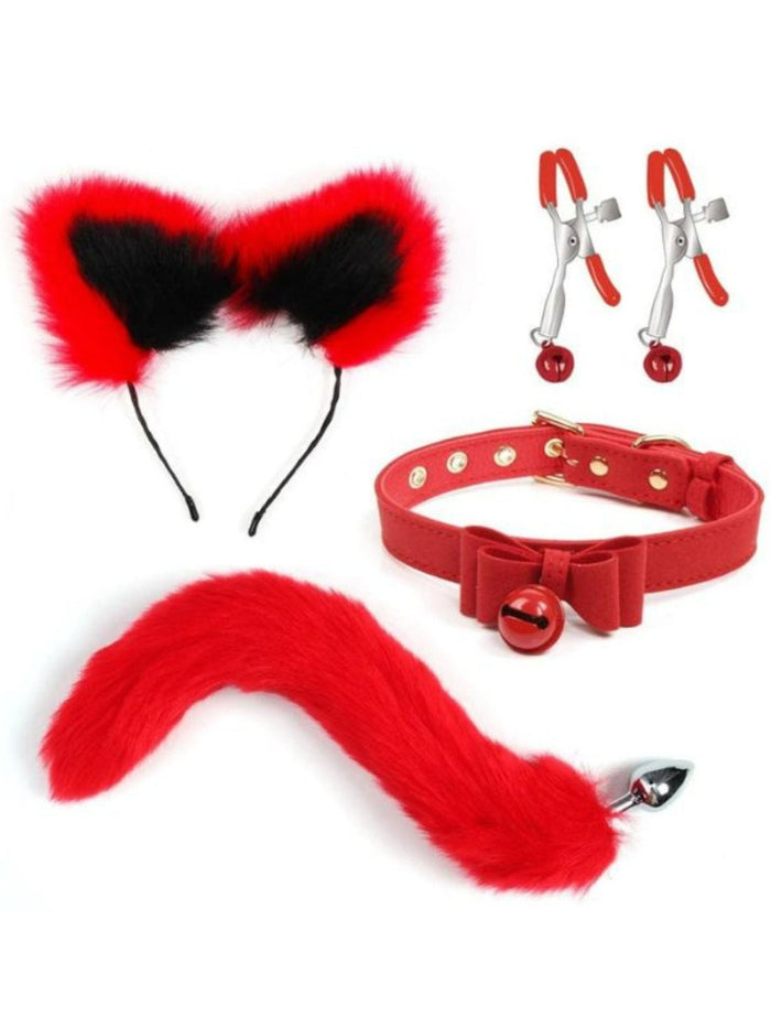 BDSM Σετ με Ουρά Αλεπούς και Butt Plug