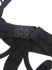 Μαύρο Plus Size Σέξι Bodysuit με Κοψίματα και Bondage Σχέδιο