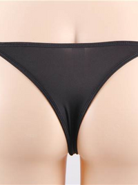 Σέξι Μαύρο G-string με Κέντημα και Λωρίδες Strass