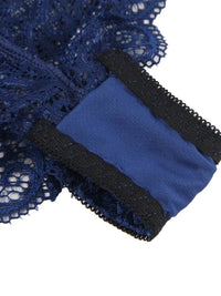 Σέξι Μπλε Σετ Babydoll Μεταξωτό με Δαντέλα Plus Size