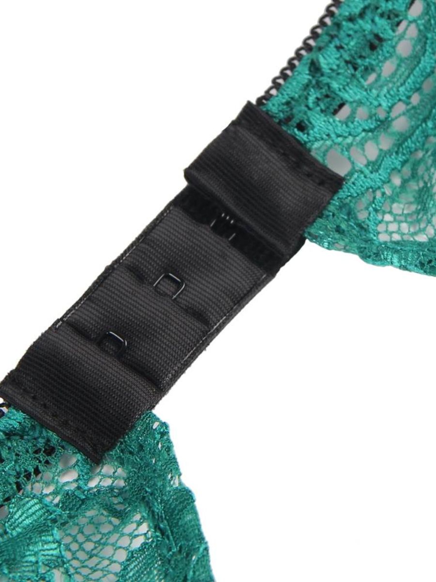 Σέξι Πράσινο Σετ Babydoll Μεταξωτό με Δαντέλα Plus Size