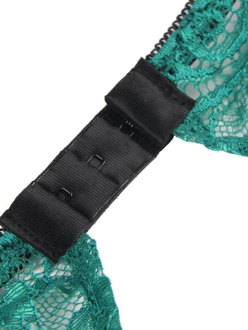 Σέξι Πράσινο Σετ Babydoll Μεταξωτό με Δαντέλα Plus Size