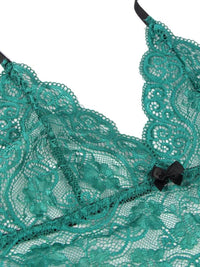 Σέξι Πράσινο Σετ Babydoll Μεταξωτό με Δαντέλα Plus Size