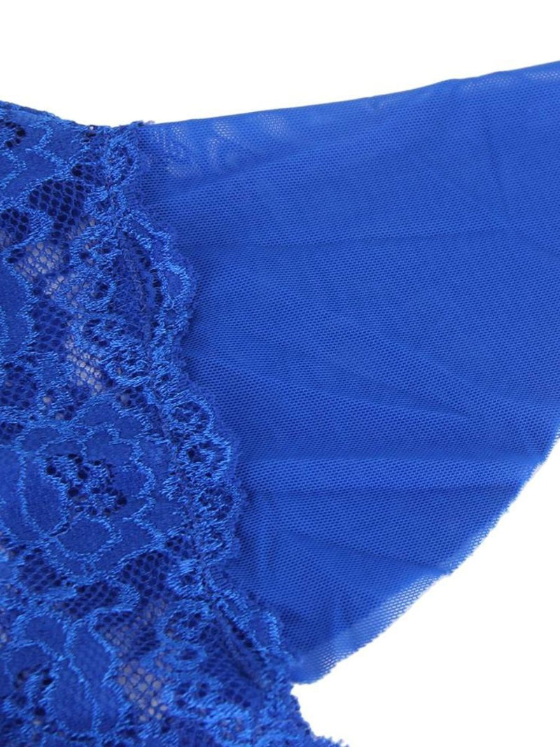 Σέξι Teddy Halter με V Λαιμόκοψη, Βολάν και Ζώνη Plus Size