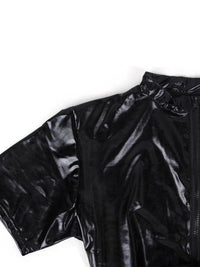 Σέξι Μαύρο Ανδρικό Δερμάτινο Catsuit