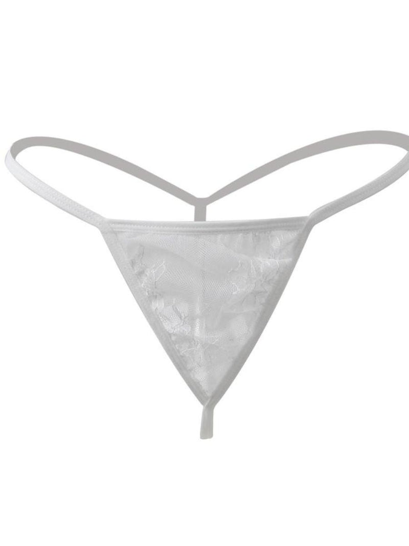 Σέξι Σετ Δαντελένια Ρόμπα με Ασορτί String και Faux Silk Ζώνη