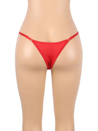 Σέξι Κόκκινο G-string με Κέντημα και Λωρίδες Strass