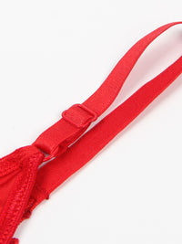 Σέξι Κόκκινο G-string με Κέντημα και Λωρίδες Strass