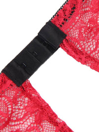 Σέξι Κόκκινο Σετ Babydoll Μεταξωτό με Δαντέλα Plus Size