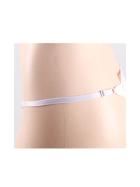 Σέξι Λευκό G-string με Κέντημα και Λωρίδες Strass