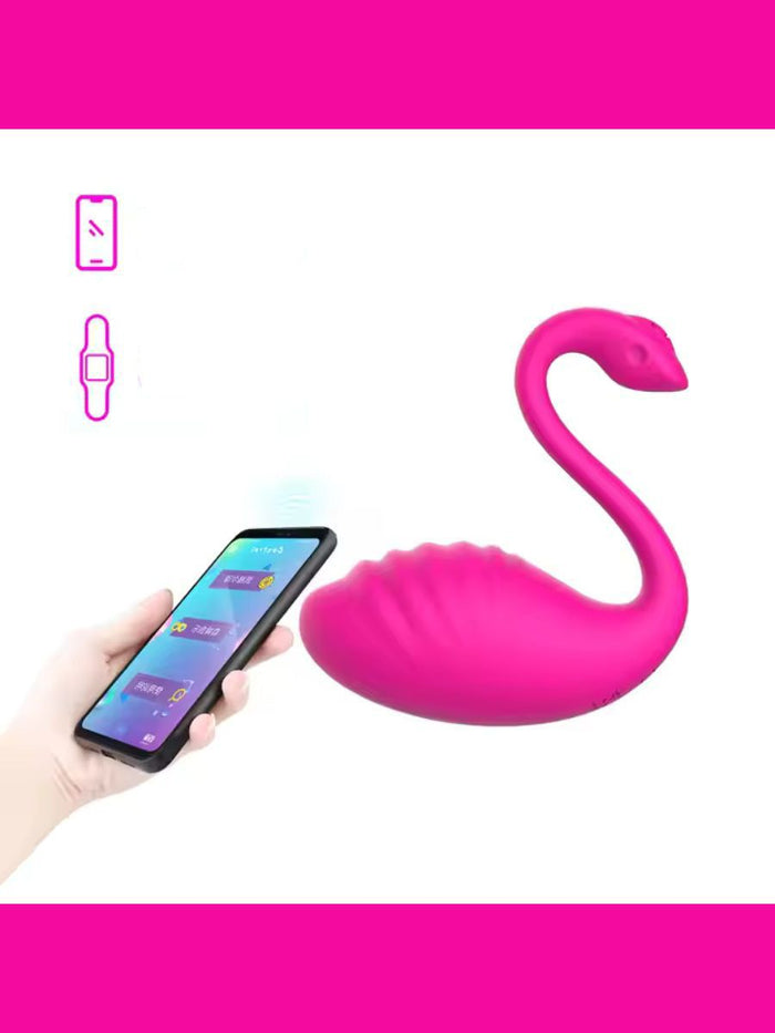 Ασύρματος Δονητής Κύκνος με Χειρισμό από App & Ρολόι - 10 Συχνότητες Δόνησης🦢