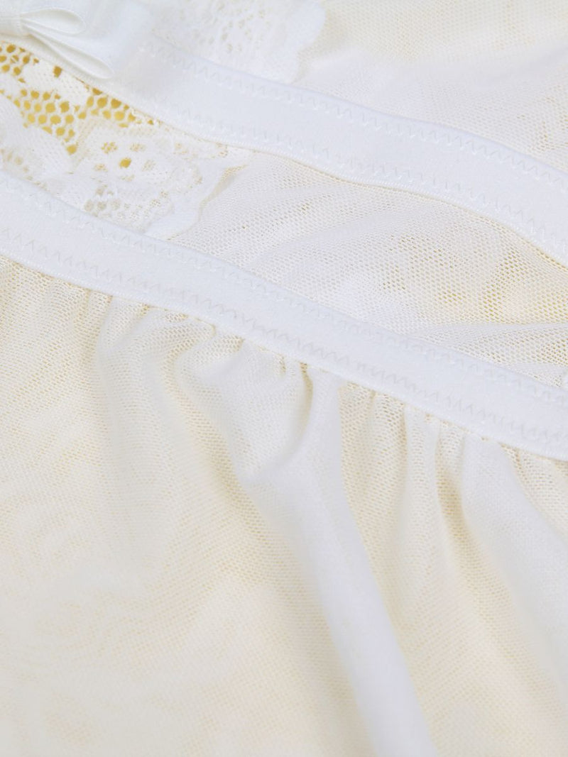 Λευκό Σέξι Babydoll με Βαθύ Ντεκολτέ Plus Size