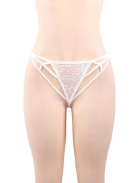 Λευκό δαντελένιο νυχτικό με ανοίγματα plus size – Juicy String