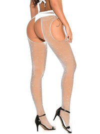 Λευκό Δίχτυ Καλσόν με Strass