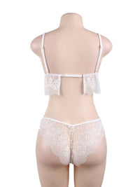 Λευκό Δαντελωτό Σετ Εσωρούχων Bralette 2 Τεμαχίων