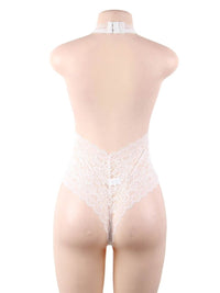 Λευκό open cup teddy με δαντέλα – Juicy String