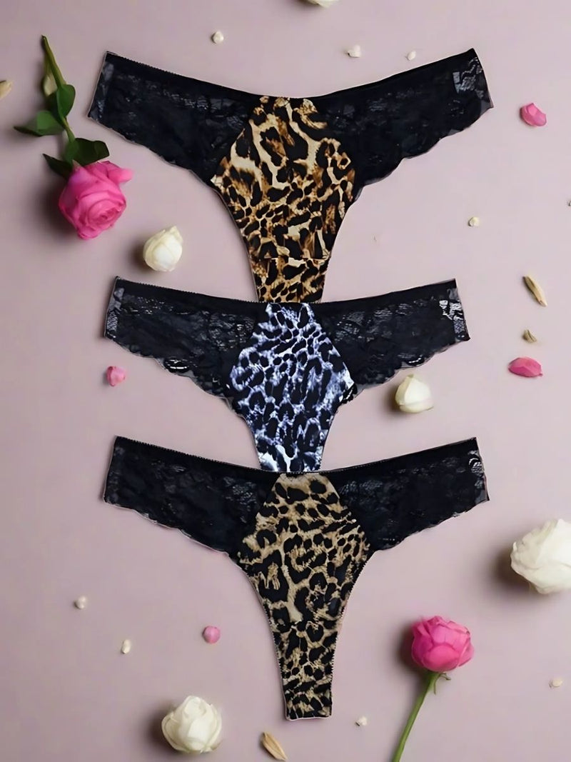 Γυναικείο string με animal print και δαντέλα – Άγριο και κομψό | Juicy String