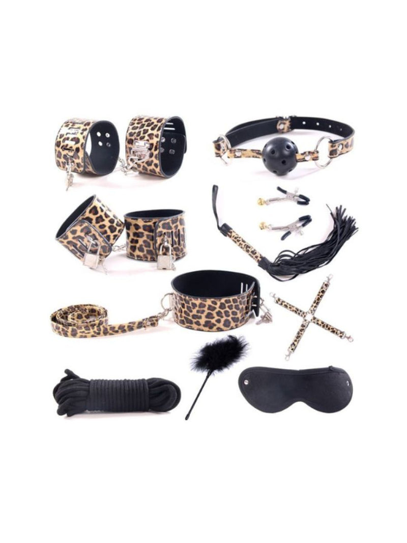 Εκρηκτικό Σετ BDSM με Animal Print 10 Τεμάχια σε 2 Χρώματα