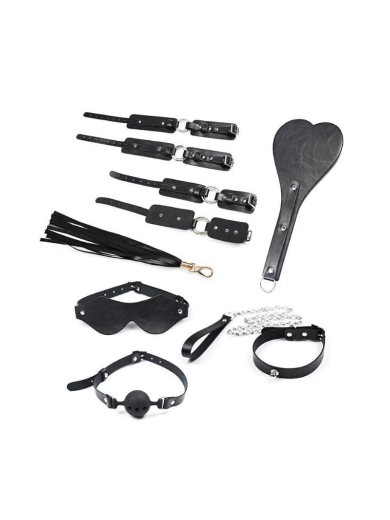 Δερμάτινο Set BDSM 7 Τεμαχίων με Τσάντα Μεταφοράς