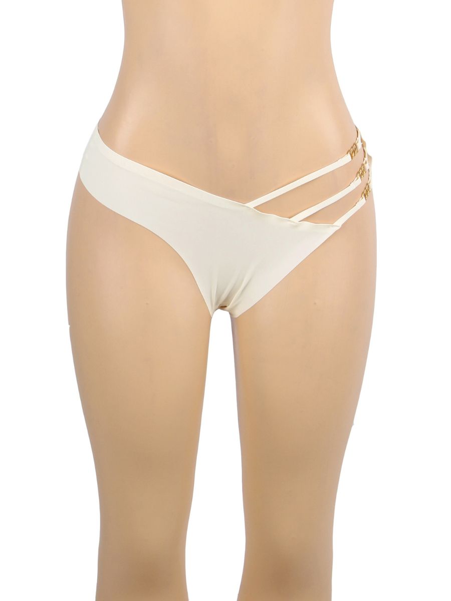 Μπεζ seamless εσώρουχο με αγκράφες – Juicy String