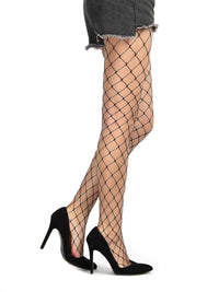 Κλασικό μαύρο διχτυωτό ψηλόμεσο καλσόν – one size – Juicy String