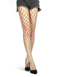 Κλασικό μαύρο διχτυωτό ψηλόμεσο καλσόν – one size – Juicy String