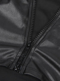 Μαύρο εφαρμοστό faux leather φόρεμα με μπροστινό φερμουάρ – Juicy String