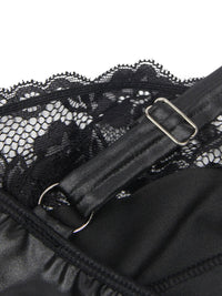 Μαύρο εφαρμοστό faux leather φόρεμα με μπροστινό φερμουάρ – Juicy String