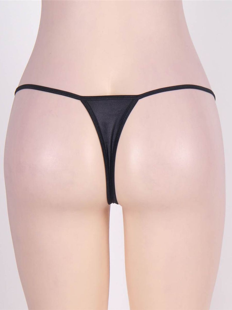 Μαύρο sexy στρινγκ με διακοσμητικά κοσμήματα στο πλάι – Juicy String