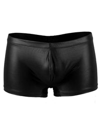 Ανδρικό μαύρο sexy δερμάτινο boxer – glossy wet look – Juicy String
