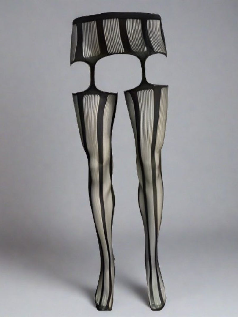 Μαύρο Male Crotchless Pantyhose