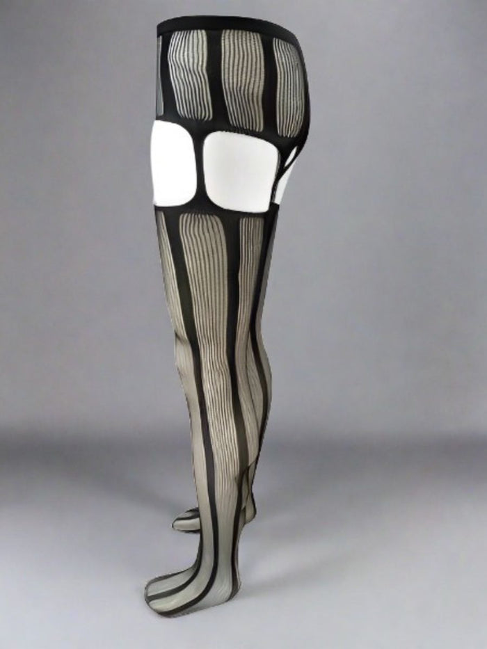 Μαύρο Male Crotchless Pantyhose